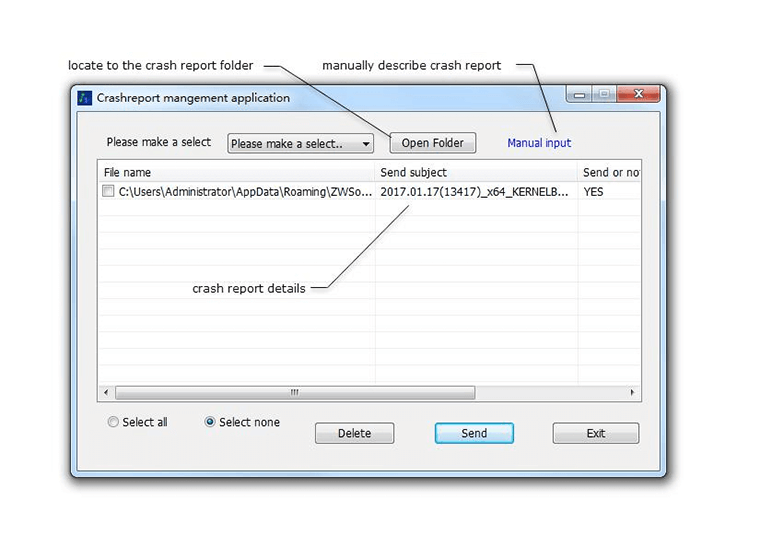 CrashReport Manager